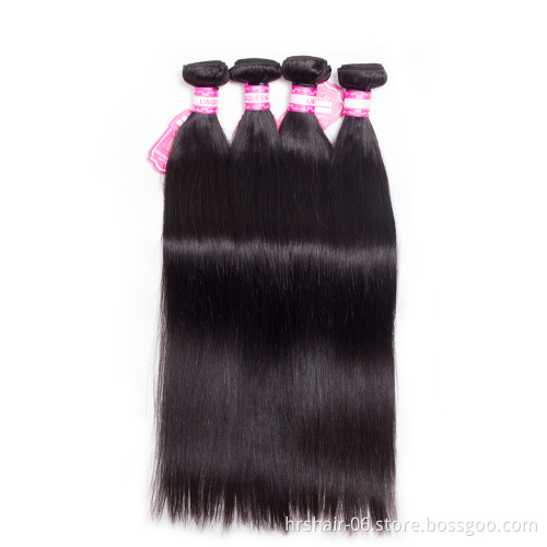New products 2021 best sellers 4#4 lace closure Straight Peruvian hair bundles with closure